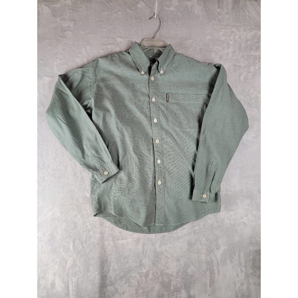 Giorgio Armani Jeans Mens Long Sleeve Shirt L Green Basic Vintage Style Casual